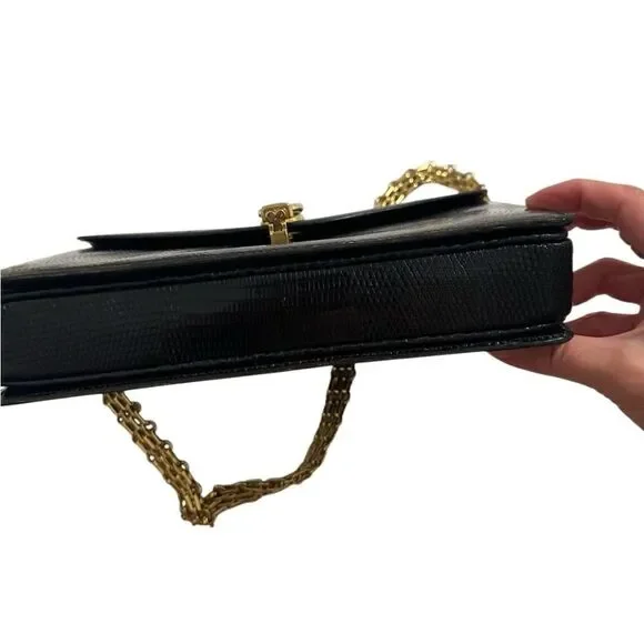 Gucci Black and Gold Leather Clutch - Picture 8 of 15